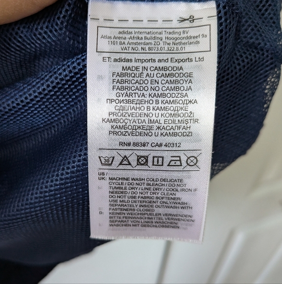 ADIDAS Windbreaker Coat Size XS Unisex (The Size Is Men) Full Zip Navy Blue - Picture 8 of 12